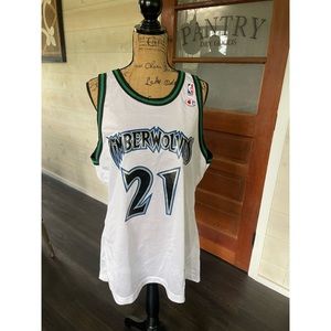 NWT Retro Champion Kevin Garnett Timberwolves large white NBA Jersey